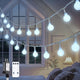 JMEXSUSS 100ft Globe String Lights Indoor Outdoor Waterproof, 200 LED White Christmas Fairy Lights Plug in with Remote, Connectable Hanging Lights for Bedroom Patio Holiday Tree Party Christmas Decor