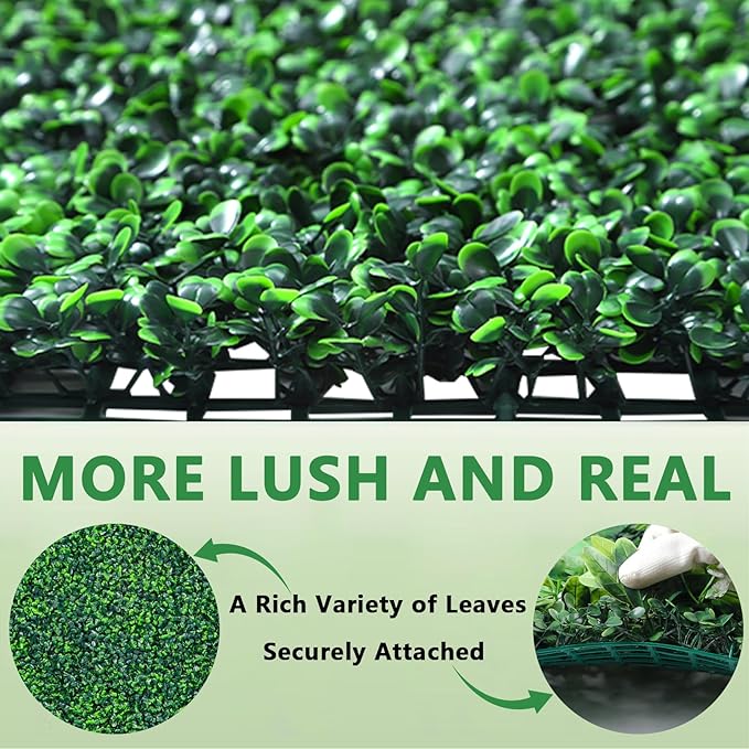 Yangrass Boxwood Roll Panels, 60"x120" Artificial Ivy Privacy Fence Screen, UV-Anti Faux Boxwood Roll Grass Wall Panels for Garden Patio Balcony Privacy