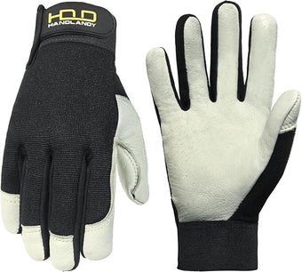 HANDLANDY Work Gloves for Men & Women, Utility Mechanic Working Gloves Touch Screen, Flexible Yard Work Gloves