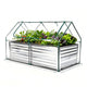 NEWBULIG Galvanized Raised Garden Bed with Cover, 6x3x2ft, Clear