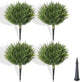 15.7" Christmas Fake Shrubs, Artificial Cedar Ball Tree Plant, 4 Packs of Fake Cedar Outdoor shrubs with Ground Spike, UV Resistant Fake shrubs, Used for Indoor and Outdoor Front Porch Gardens