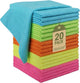 Microfiber Cleaning Cloth, 20 Pack Reusable Microfiber Towels for Cars Lint Free Cleaning Shop Towel Rags for Home Kitchen Automotive Bar Mechanic Restaurant Garage, 11.5"x 11.5", Multicolor