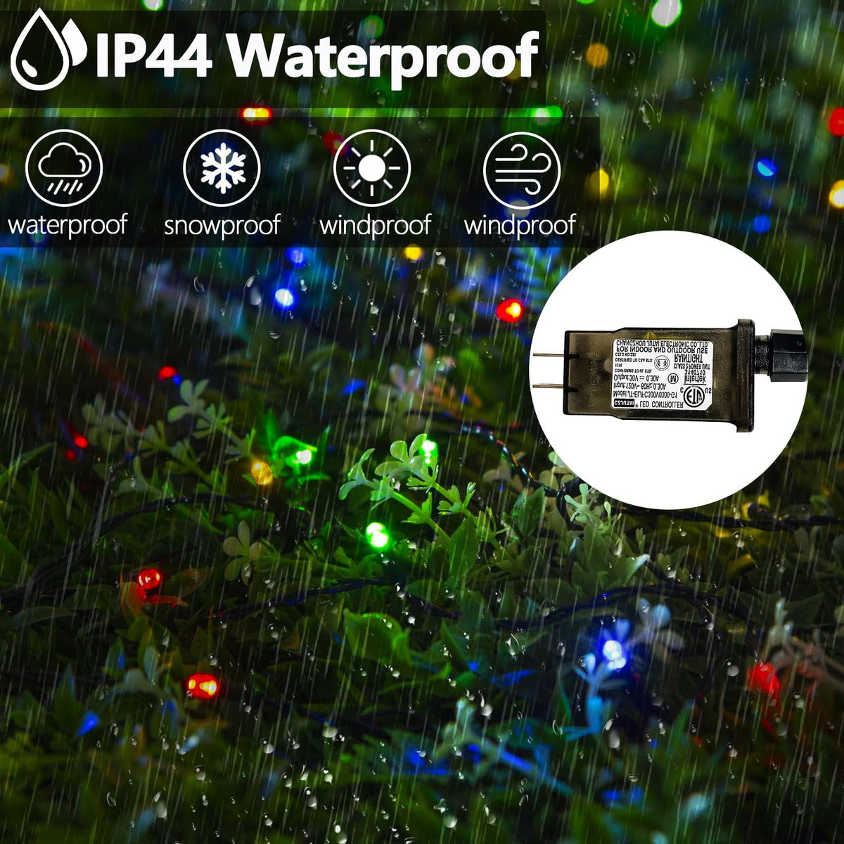 Smart Color Changing Christmas Lights String with Remote 66FT 200 LED RGB