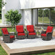 6 Piece Outdoor Wicker Patio Furniture Set, Outdoor Swivel Rocker Patio Chairs Set with Thickened Olefin Cushions, High Back and Deep Seating, Hand-Woven PE Rattan for Porch, Deck