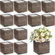 Suzile 12 Set 5 Inch Wooden Planter Box Flower Square vases for Centerpiece Rustic Cube Planter Box with Removable Foam Blocks Liner Square Vase Craft for Garden Home (Brown)