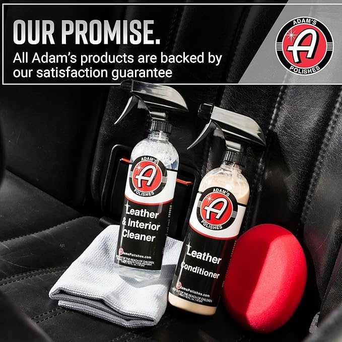 Adam's Polishes Leather Care Kit - Leather Cleaner & Conditioner Car Cleaning Supplies | UV Protection for Interior Accessories Steering Wheel Seat Dash Vinyl Shoe Polish Jacket