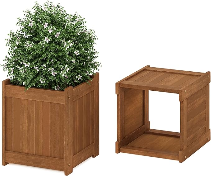 Furinno 2-FG16450 Tioman Hardwood Flower Box, Two-Pack, Natural