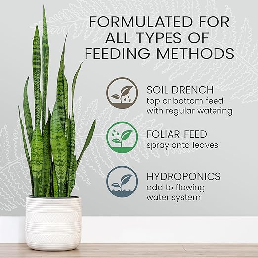 Purived 16oz All-Purpose Liquid Plant Fertilizer - Makes 50 Gallons, for Indoor Houseplants, All-Natural, Groundwater Safe, Made in USA