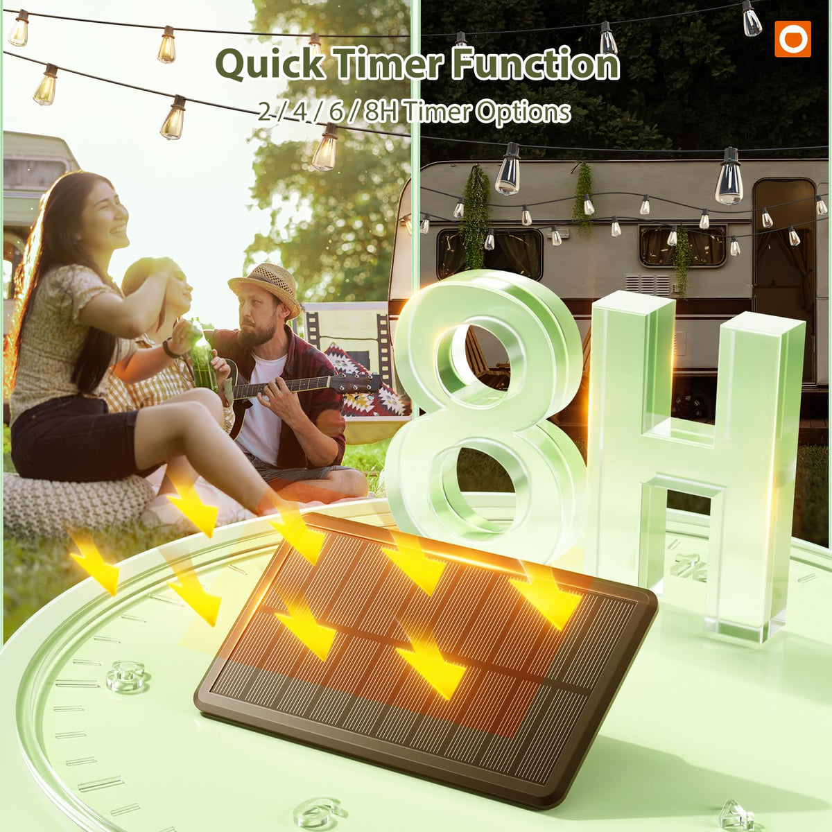 addlon 33FT(27+6) Solar String Lights Outdoor, Waterproof Dimmable 9+1 LED
