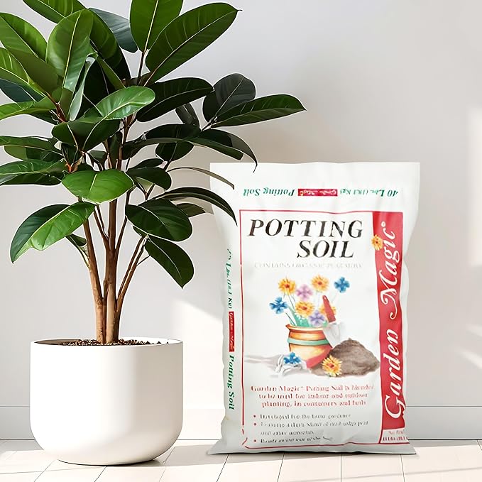 Michigan Peat 40 Pound Bag of Garden Magic General Purpose Moisture Retaining Potting Soil Mix for Indoor and Outdoor Planting
