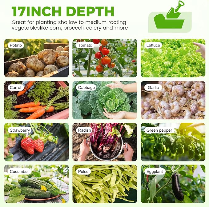 Land Guard 18“ Tall 4×2ft Galvanized Raised Garden Bed Kit, Galvanized Planter Garden Boxes Outdoor, Oval Large Metal Raised Garden Bed for Vegetables……… (Pearl White, 4×2×1.5ft)