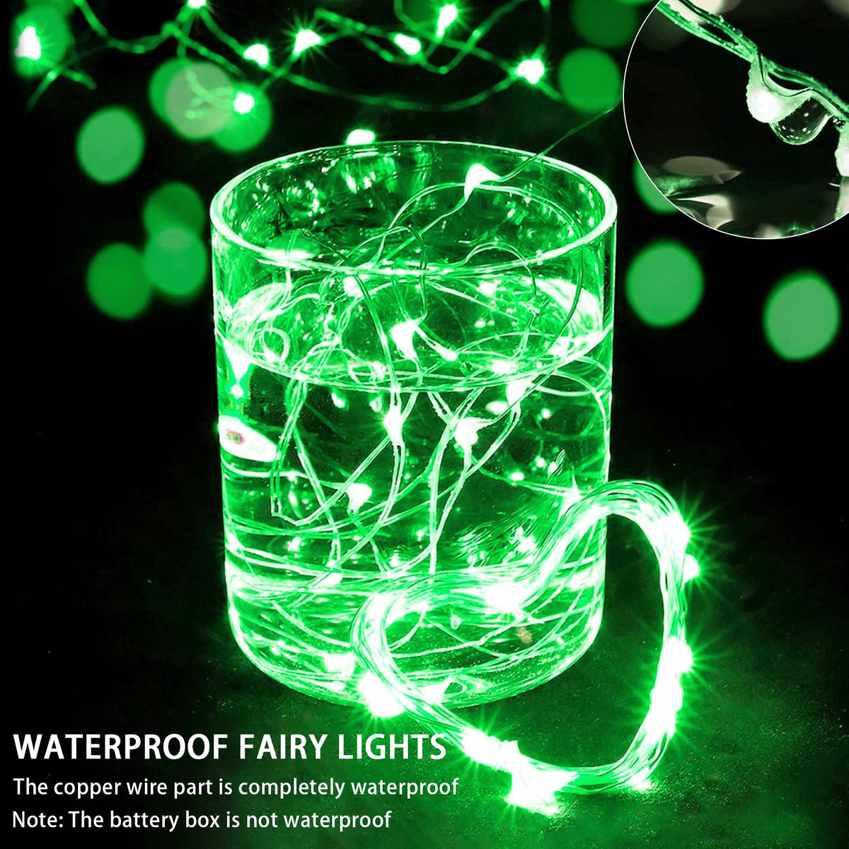 chzk 6 Pack Fairy Lights Battery Operated with Remote Timer 8 Lighting Modes,7ft 20 LED Waterproof Mini String Lights for Halloween Christmas Table Centerpieces Bedroom Decorations,Green