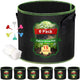 MEKOLIFE 15 Gallon Grow Bags, Garden Plant Bags with Handles, Thickened Nonwoven Fabric Aeration Planting Pots, Vegetable Gardening Fabric pots with Plant Tags & Seedling Bags(6Pack Potato Grow Bags)