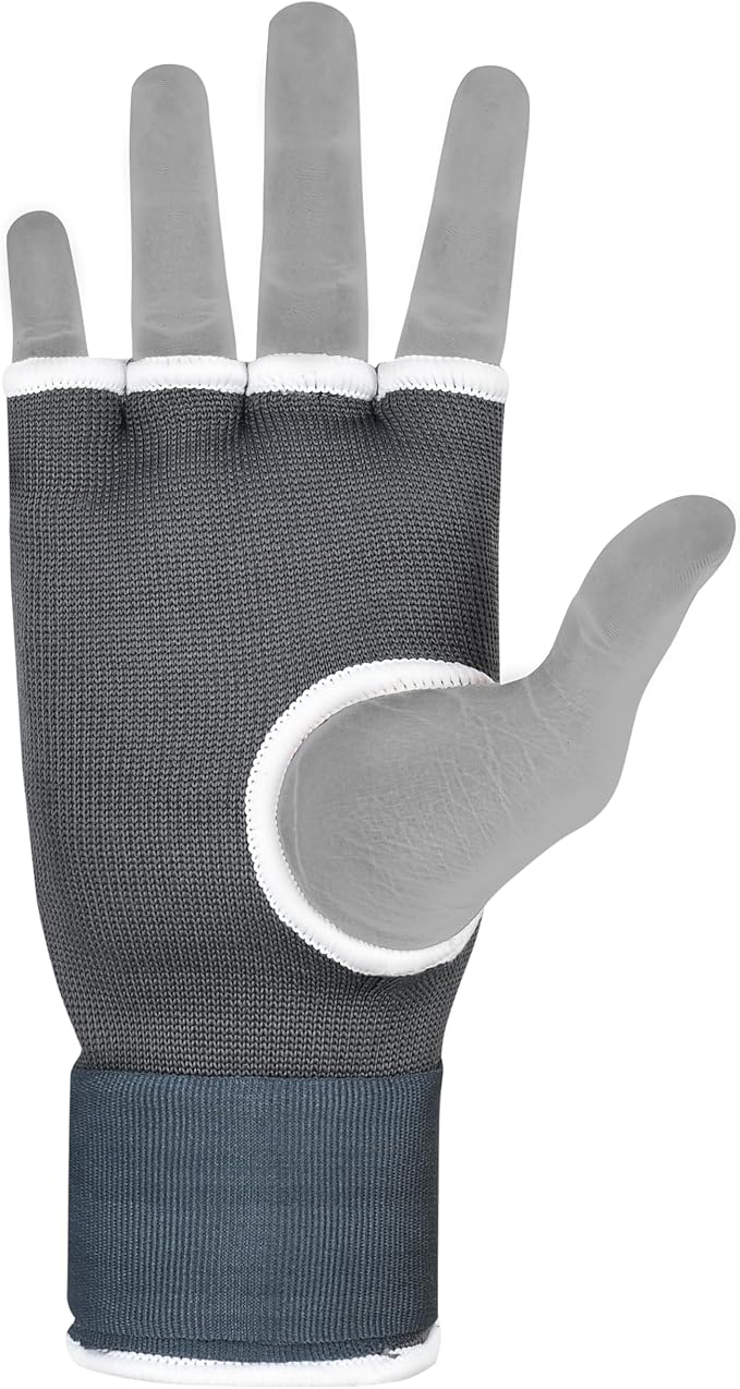 HUNTER Gel Padded Inner Gloves with Hand Wraps for Boxing, Quick Elastic Training Wraps for Men & Women, Muay Thai MMA Kickboxing Martial Arts Knuckle Wrist Protector (Pair)