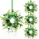 4 PCS Mini St. Patrick's Day Glitter Shamrocks Wreath for Front Door St. Patrick's Day Kitchen Cabinet Wreaths Decorations with Ribbon Small Lucky Green Irish Clover Berry Wreath for Porch Window