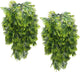 PASYOU Artificial Hanging Vines Plants, Fake Tropical Ivy Plant Faux Greenery Fan Leaves Vine Plastic Foliage Boston Fern Leaf for Indoor Outdoor Garden Wedding Party Christmas DIY Decoration 4 Pack