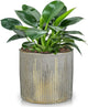 Small Ceramic Pot for Indoor Plants, 5.3 inch Plant Pot with Drainage Hole Decorative Texture Gold Planter Indoor Outdoor Flower Pots for Succulent Snake Plant Pothos Orchid