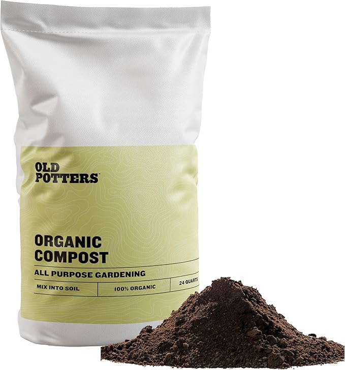 Old Potters Organic Compost - Plant Based Potting Soil - Home, Garden Fertilizer - Complete Food - Boosts Plant Growth - Use for Indoor and Outdoor Farming ~25 lbs (24 Quarts)