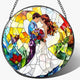 LAOWEIKI 8'' Romantic Couple Wedding Sun Catcher Ornament, Stained Glass Window Hanging, Suncatchers for Windows Hanging Ornaments, Window Decor | Ideal Gift, Wedding Gift, Gifts for Couple & Newlywed