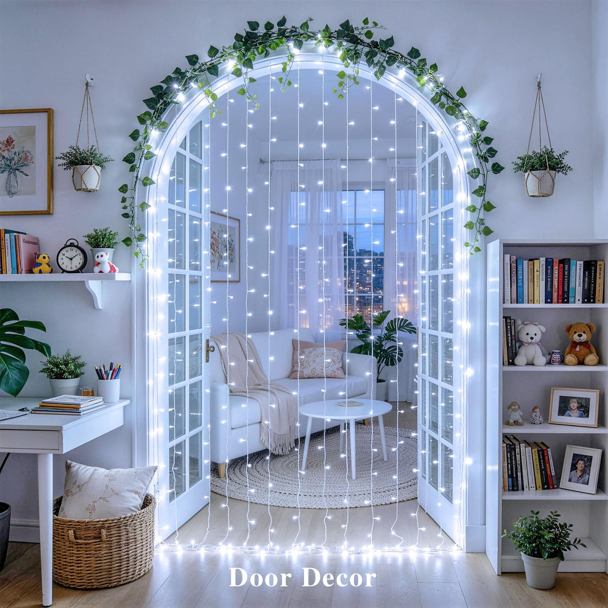 JMEXSUSS 200 LED Curtain Lights Battery Operated & USB Plug in