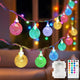 Metaku Outdoor String Lights Battery Operated 16.4ft 50LED Fairy Lights with Remote Waterproof Indoor Outdoor Hanging Globe Decorative Christmas for Patio Gazebo Bistro Garden Balcony