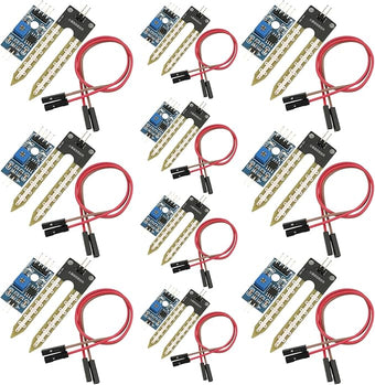 10Pcs Soil Moisture Sensor LM393 3.3-5V Soil Moisture Hygrometer Detection Sensor Kit Compatible with for Arduino Automatic Watering System Robot Smart Car