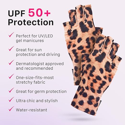 ManiGlovz - The Original UPF 50+ UV Light Protective Nail Gloves | Gel Manicure Gloves and Anti UV Fingerless Gloves for Women | Can be Used as Sun Protection Gloves for Driving | Rainbow Thunder