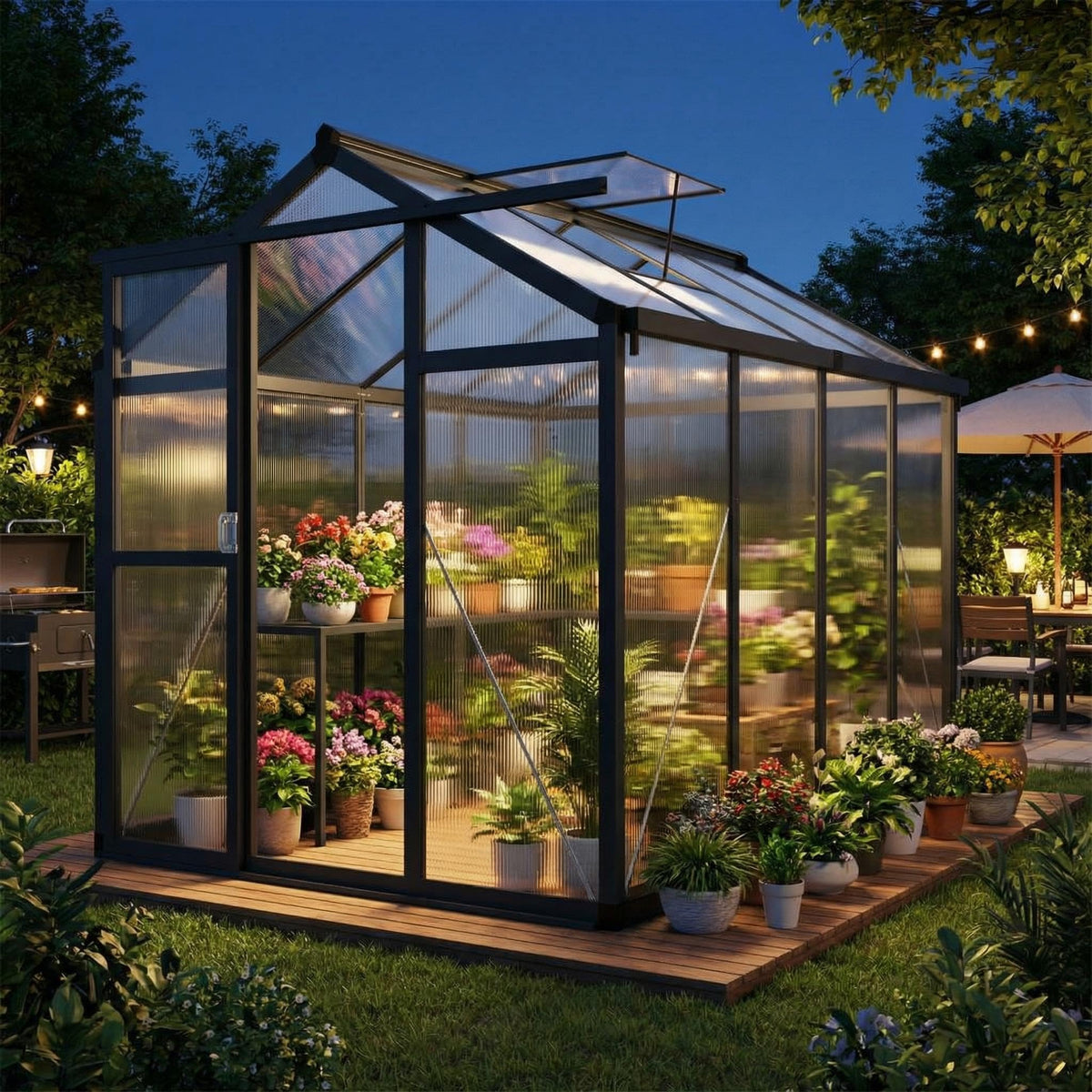 Garvee 6x8ft Walk-in Greenhouse, Heavy Duty Large Outdoor Green House