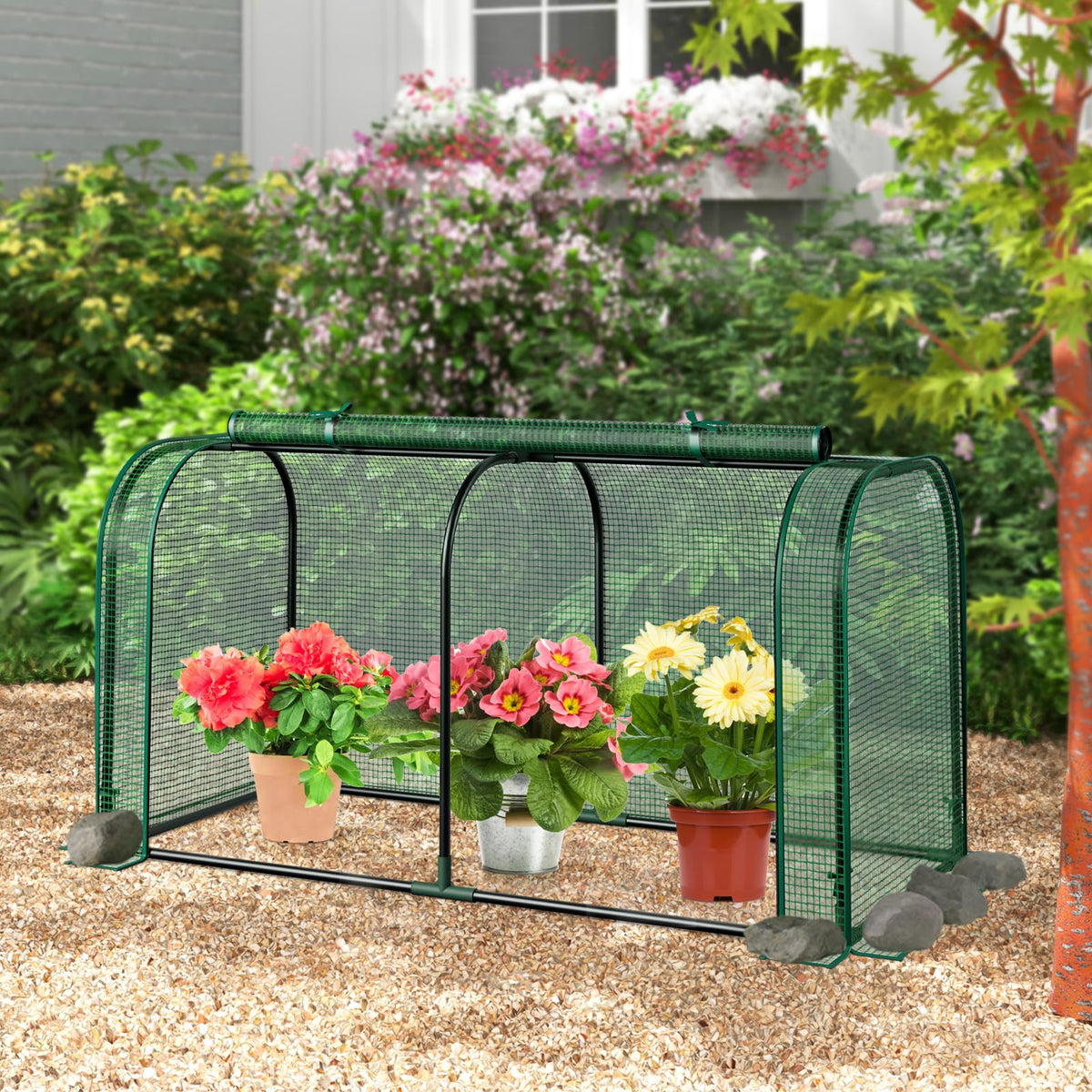 Happygrill Portable Mini Greenhouse with Waterproof Sun-Protective PE Cover