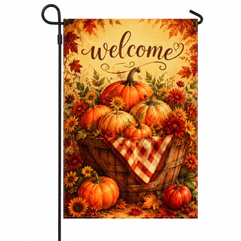 Fall Decor - Fall Welcome Thanksgiving Pumpkin Garden Flag