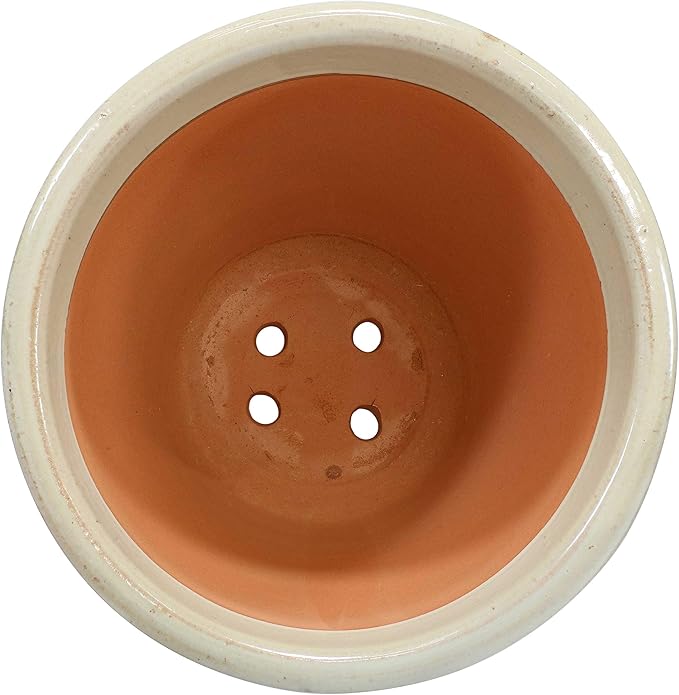 Sunnydaze Large Ceramic Plant Pot - Round Outdoor Glazed Ceramic Planter Pot with Drainage - Studio - Gray - 18.5"