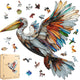 Qiuenisray Wooden Puzzles for Adults 500 Pieces, Pelican Jigsaw Puzzles, FSC Certified Wall Decor, Unique Animal Shape Puzzles Pieces, Bird Wood Puzzle, Festival Gifts for Family Friend 21.2x21.1 in
