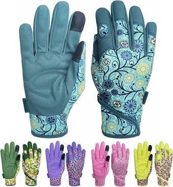 Thorn Proof&Puncture Resistant Gardening Gloves with Grip,Garden Glove for Women, Leather Yard Work Gifts