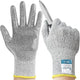 Dowellife Level 5 Cut Resistant Gloves with Silicone Coating, Food Grade Kitchen Knife Safety Gloves, Work Gloves for Chef, Mandoline Oyster Shucking Meat Cutting Wood Carving (Gray X-Large), Grey