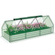 Outsunny 8.6 x 3 x 1ft Metal Planter Box with Mini Greenhouse, Green/Silver