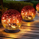 Solar Globe Lights Outdoor Waterproof-Solar Balls for Garden-Cracked Glass Ball Lights Outdoor-Solar Orbs for Outside-Decorations for Patio and Yard Lawn Backyard Decor