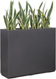 Wallowa Metallic Heavy Planter for Outdoor Plants, 38Lx10Wx30H Inches Tall and Long Metal Divider Planter Box for Outside & Indoor, No Assembly Required (Gray)