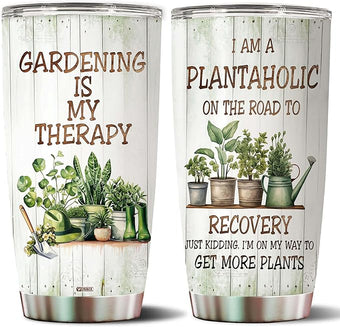 WONWIX Gardening Gifts for Women Mom Wife Grandmother Funny Gardening Travel Mug Coffee Cup Gift for Garden Lover Plant Lady Gardener Tumblers 20oz Stainless Steel Christmas Birthday