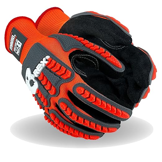 MAGID T-REX Flex Series Impact Gloves with Knuckle & Finger Protection, ANSI A1 Cut Resistant, Size 9/Large, NitriX Grip Work Gloves, 144 Pairs, TRX400