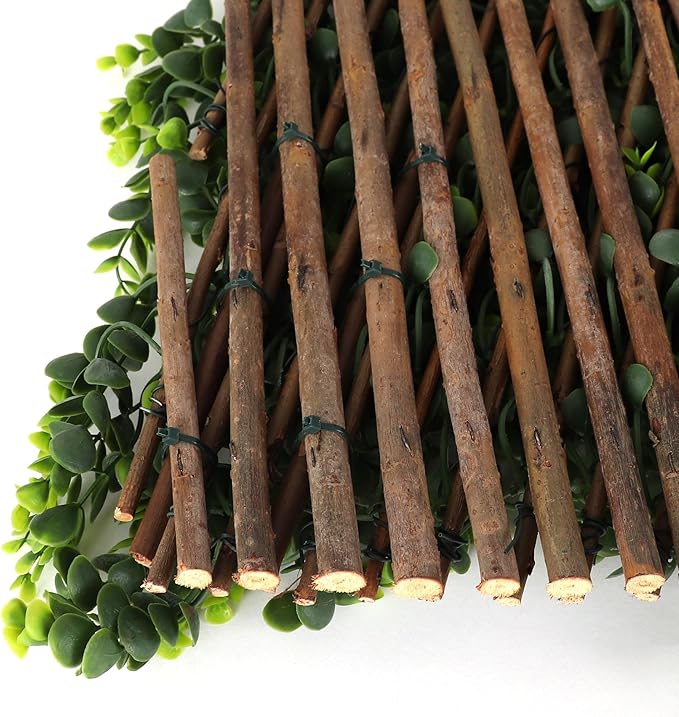 3rd Street Inn™ Leaf Trellis - Bamboo Greenery Panel - Boxwood and Ivy Privacy Fence Substitute - DIY Flexible Fencing (1, Wintergreen)