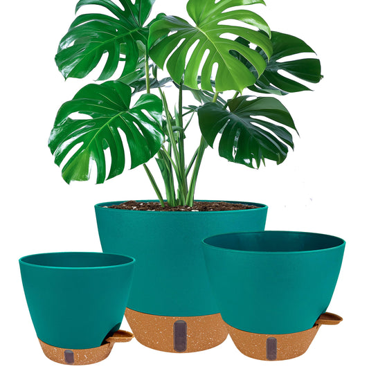 Fielda 8/10/12 Inch Self Watering Pots for Indoor/Outdoor Plants