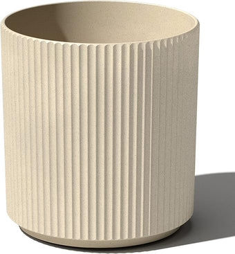 Veradek Round Demi Planter Pots for Indoor/Outdoor Garden Use, Made from Plastic-Concrete Mix with Drainage Holes, Perfect for Small to Large Succulent Plants, Flowers, Modern Interior Plants