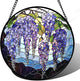 AMDERVEN Stained Glass Window Hanging, Wisteria Flower Sun Catcher for Door Home Decor Purple and Blue Suncatcher Christmas Mother's Day Birthday Gifts for Women Men Mom and Nana 9.8 in