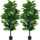 FLOWORLD Fiddle Leaf Fig Tree 6ft Tall Artificial Tree in Pot Fake Ficus Lyrata Plants with 184 Decorative Fiddle Leaves Faux Fig Trees for Home Office Living Room Decor Indoor Outdoor, 2 Pack