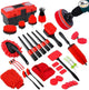 35Pcs Car Detailing Kit, Car Cleaning Kit with Windshield Cleaning Tool and Tool Box, Interior & Exterior Auto Care Supplies and Brushes (B：35PCS-R)