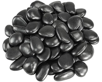 GreenVibe Large River Rocks for Landscaping, 20lbs Black Pebbles for Indoor Plants, 2-3 Inch Decorative Rocks for Planters, High Polished Stones for Vase Filler Fish Tank Garden