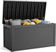 260 Gallon Resin Deck Box, Lockable Patio Outdoor Storage Box for Furniture, Garden Tools and Tools Storage, Waterproof Outside Storage Boxes - Black