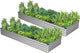 Easllre 2PCS 10x3x1ft Galvanized Raised Garden Bed Kit, Galvanized Planter Raised Garden Boxes Outdoor, Large Metal Raised Garden Beds for Vegetables,Silver