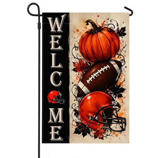 Fall Decor - Double Sided Fall Football Welcome Garden Flag