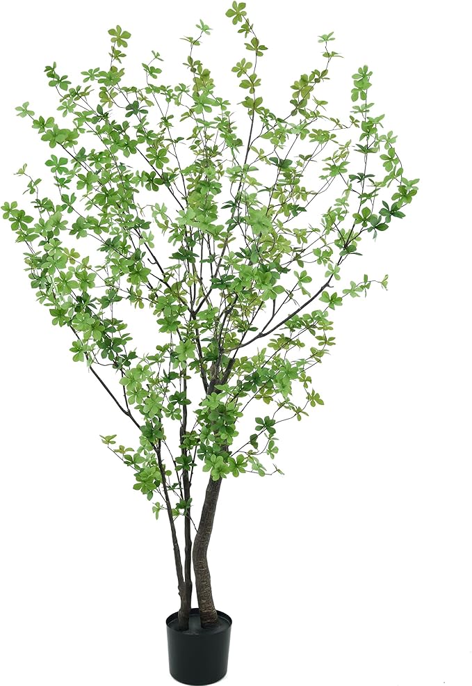 Artificial Enkianthus Tree 8ft Tall Faux Tree with Large Trunks and Realistic Leaves, Fake Enkianthus Tree Floor Potted Artificial Plants for Home Office Living Room Indoor Decor (8feet,1Pack)